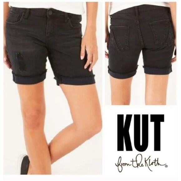 KUT From The Kloth Jean Shorts Size 2 Women's Catherine Boyfriend Short Denim - Picture 1 of 9